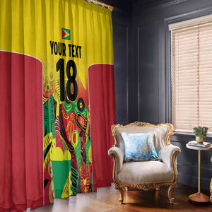 Custom Guyana Football Pride Window Curtain Golden Jaguars Go Champion - Yellow - African Pride