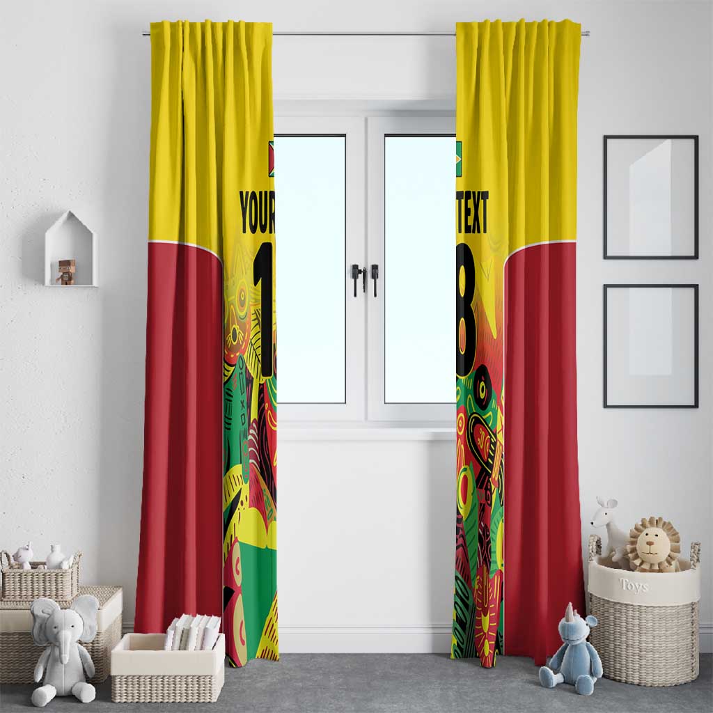 Custom Guyana Football Pride Window Curtain Golden Jaguars Go Champion - Yellow - African Pride