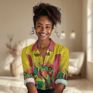 Custom Guyana Football Pride Women Casual Shirt Golden Jaguars Go Champion - Yellow - African Pride