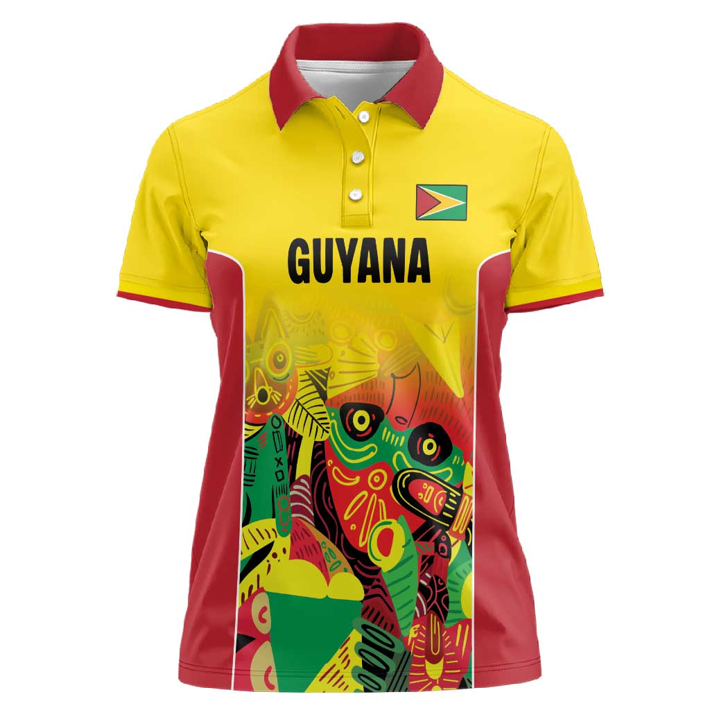 Custom Guyana Football Pride Women Polo Shirt Golden Jaguars Go Champion - Yellow - African Pride