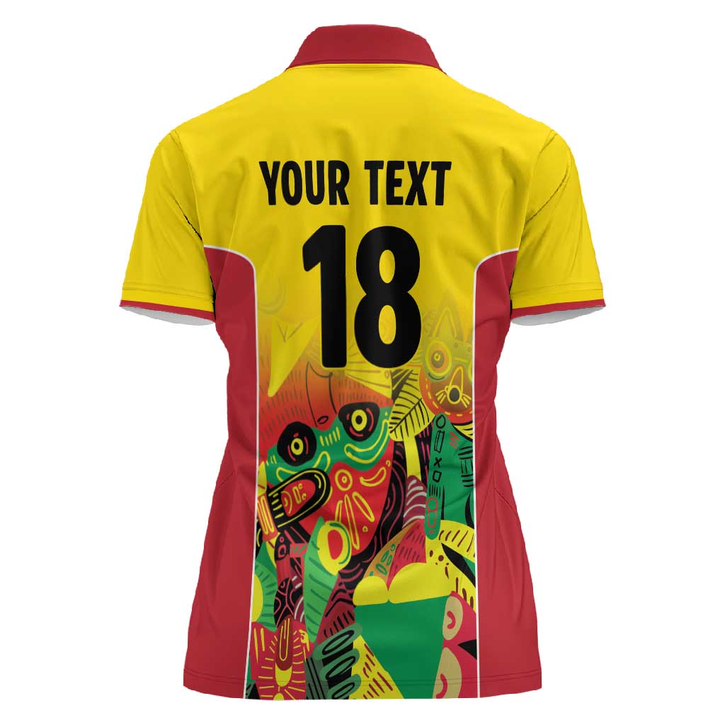 Custom Guyana Football Pride Women Polo Shirt Golden Jaguars Go Champion - Yellow - African Pride