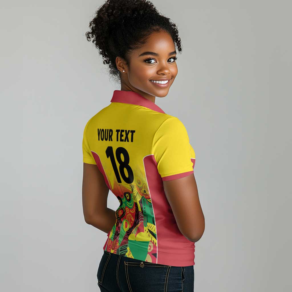 Custom Guyana Football Pride Women Polo Shirt Golden Jaguars Go Champion - Yellow - African Pride