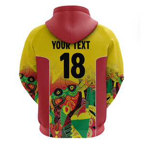 Custom Guyana Football Pride Zip Hoodie Golden Jaguars Go Champion - Yellow - African Pride
