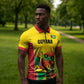 Custom Guyana Football Pride Zipper Polo Shirt Golden Jaguars Go Champion - Yellow