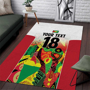 Custom Guyana Football Pride Area Rug Golden Jaguars Go Champion - White - African Pride