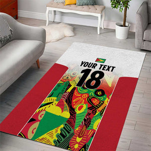 Custom Guyana Football Pride Area Rug Golden Jaguars Go Champion - White - African Pride