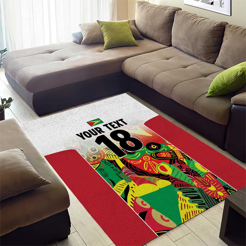 Custom Guyana Football Pride Area Rug Golden Jaguars Go Champion - White - African Pride