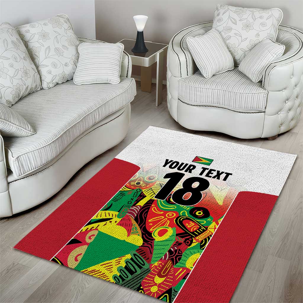 Custom Guyana Football Pride Area Rug Golden Jaguars Go Champion - White - African Pride