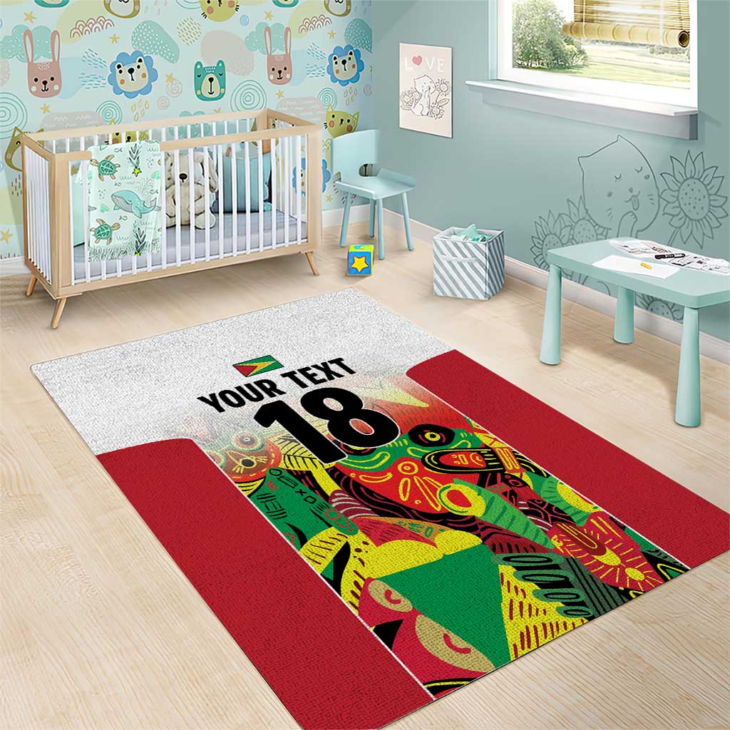 Custom Guyana Football Pride Area Rug Golden Jaguars Go Champion - White - African Pride