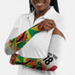 Custom Guyana Football Pride Arm Sleeves Golden Jaguars Go Champion - White