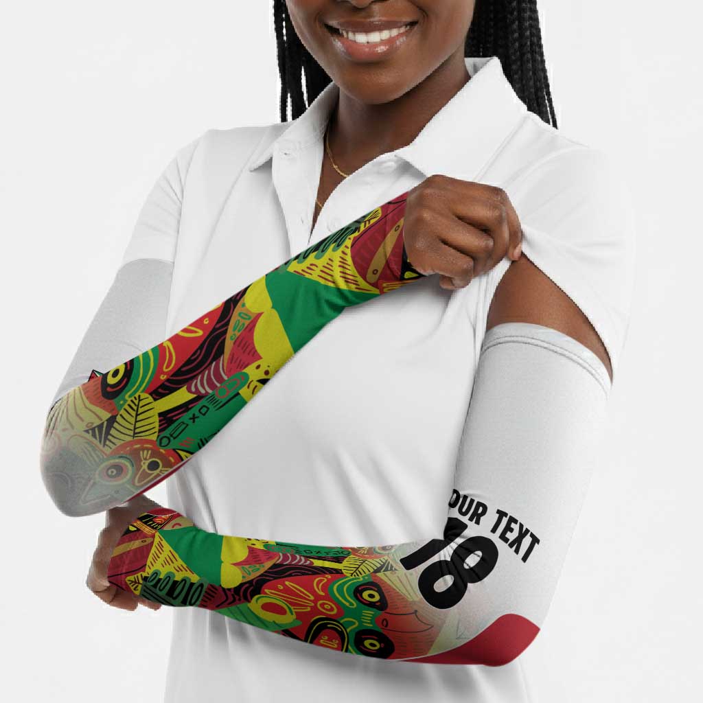 Custom Guyana Football Pride Arm Sleeves Golden Jaguars Go Champion - White