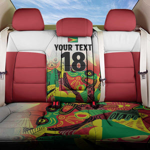 Custom Guyana Football Pride Back Car Seat Cover Golden Jaguars Go Champion - White - African Pride