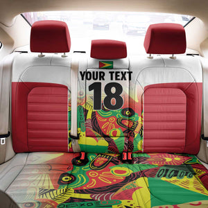 Custom Guyana Football Pride Back Car Seat Cover Golden Jaguars Go Champion - White - African Pride