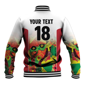 Custom Guyana Football Pride Baseball Jacket Golden Jaguars Go Champion - White - African Pride