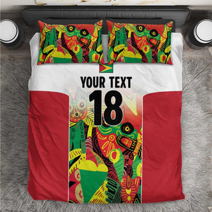 Custom Guyana Football Pride Bedding Set Golden Jaguars Go Champion - White - African Pride