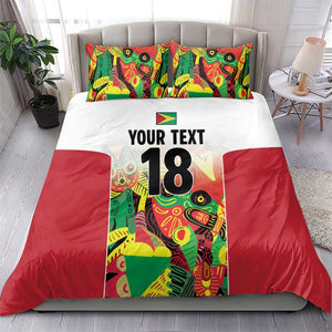 Custom Guyana Football Pride Bedding Set Golden Jaguars Go Champion - White - African Pride