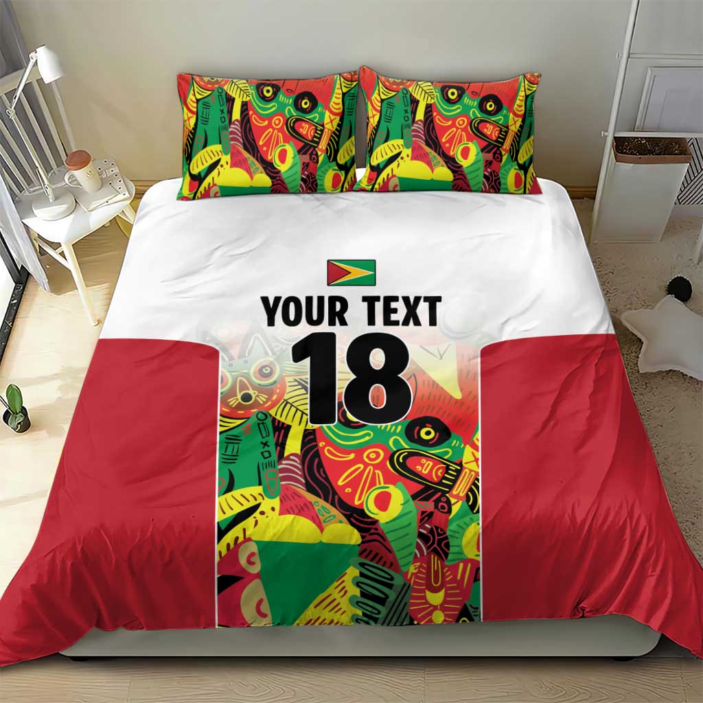 Custom Guyana Football Pride Bedding Set Golden Jaguars Go Champion - White - African Pride