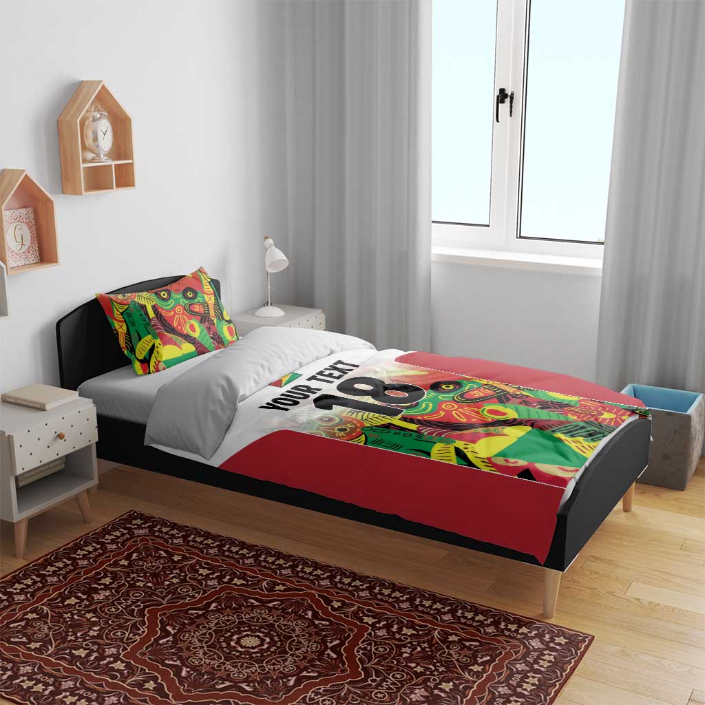 Custom Guyana Football Pride Bedding Set Golden Jaguars Go Champion - White - African Pride