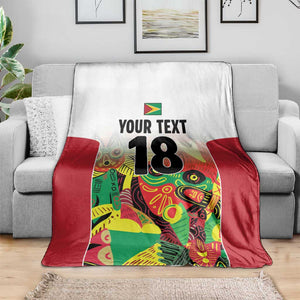 Custom Guyana Football Pride Blanket Golden Jaguars Go Champion - White - African Pride