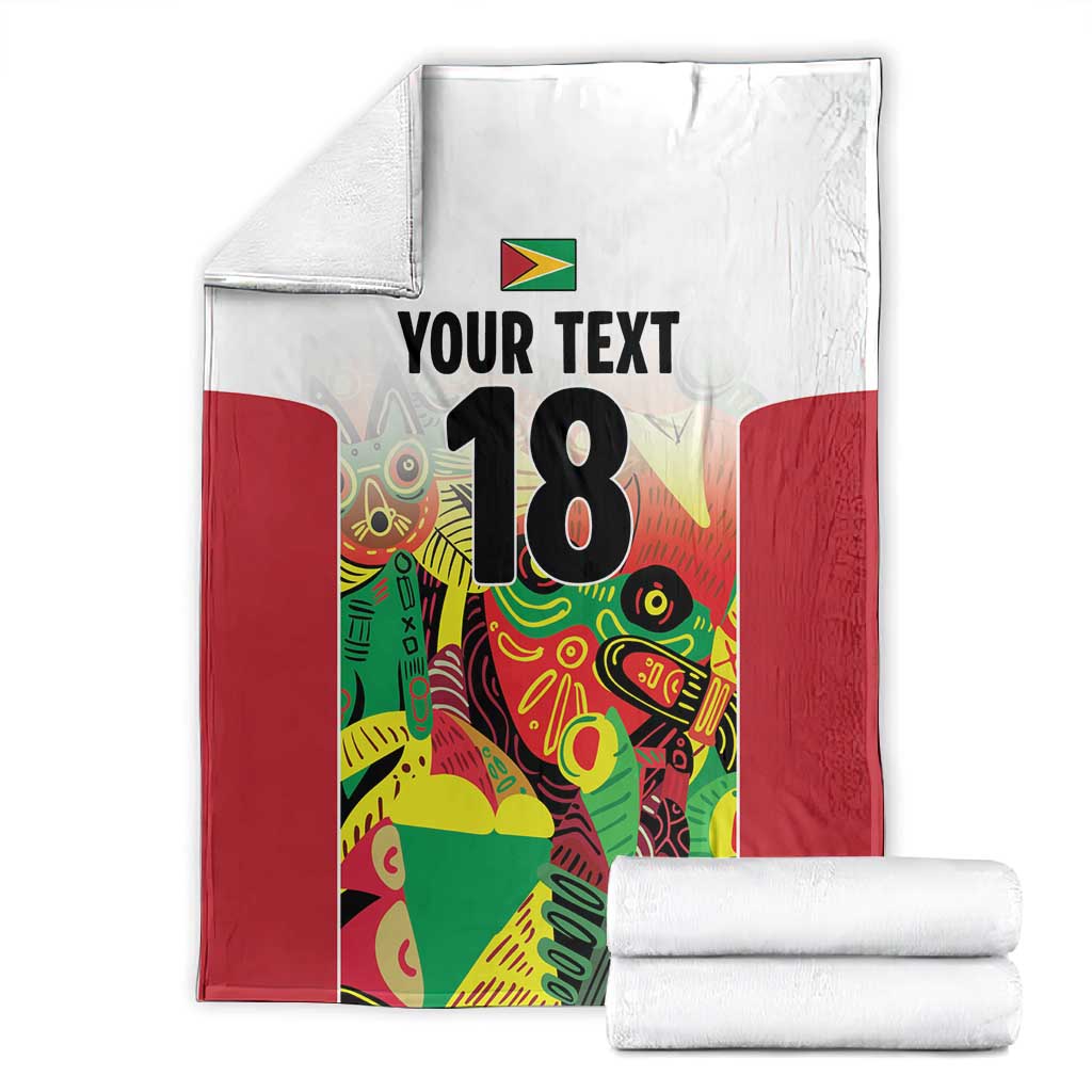 Custom Guyana Football Pride Blanket Golden Jaguars Go Champion - White - African Pride