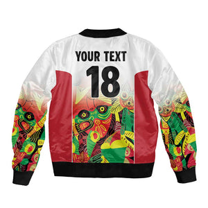 Custom Guyana Football Pride Bomber Jacket Golden Jaguars Go Champion - White - African Pride