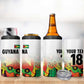 Custom Guyana Football Pride 4 in 1 Can Cooler Tumbler Golden Jaguars Go Champion - White - African Pride