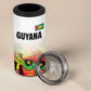 Custom Guyana Football Pride 4 in 1 Can Cooler Tumbler Golden Jaguars Go Champion - White - African Pride