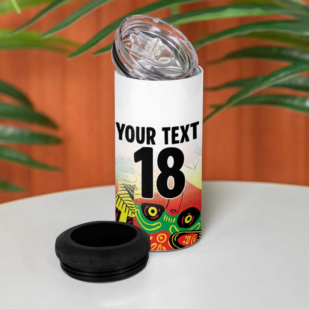 Custom Guyana Football Pride 4 in 1 Can Cooler Tumbler Golden Jaguars Go Champion - White - African Pride