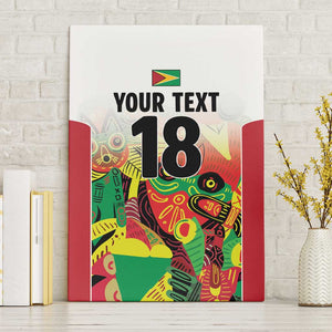 Custom Guyana Football Pride Canvas Wall Art Golden Jaguars Go Champion - White - African Pride