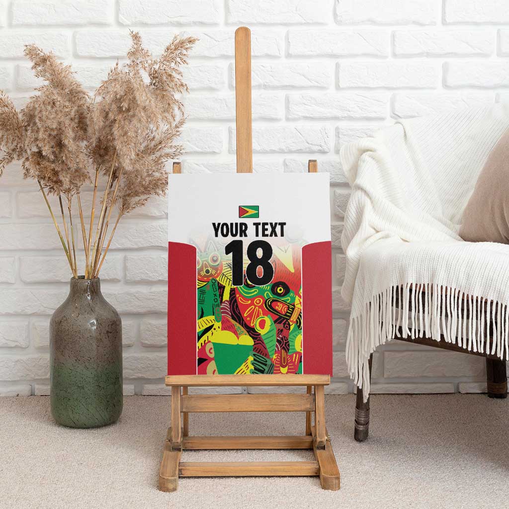 Custom Guyana Football Pride Canvas Wall Art Golden Jaguars Go Champion - White - African Pride