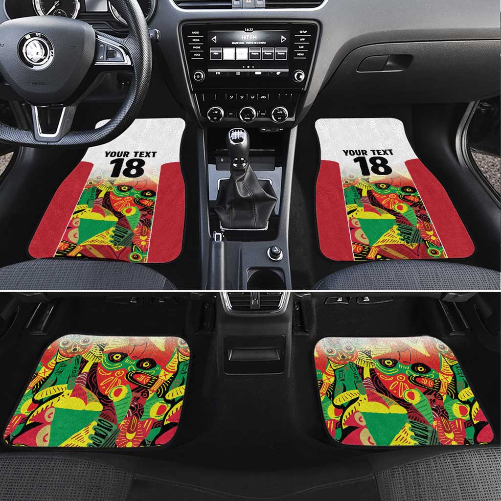 Custom Guyana Football Pride Car Mats Golden Jaguars Go Champion - White - African Pride