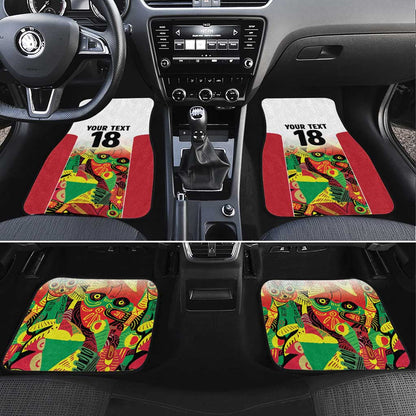 Custom Guyana Football Pride Car Mats Golden Jaguars Go Champion - White - African Pride