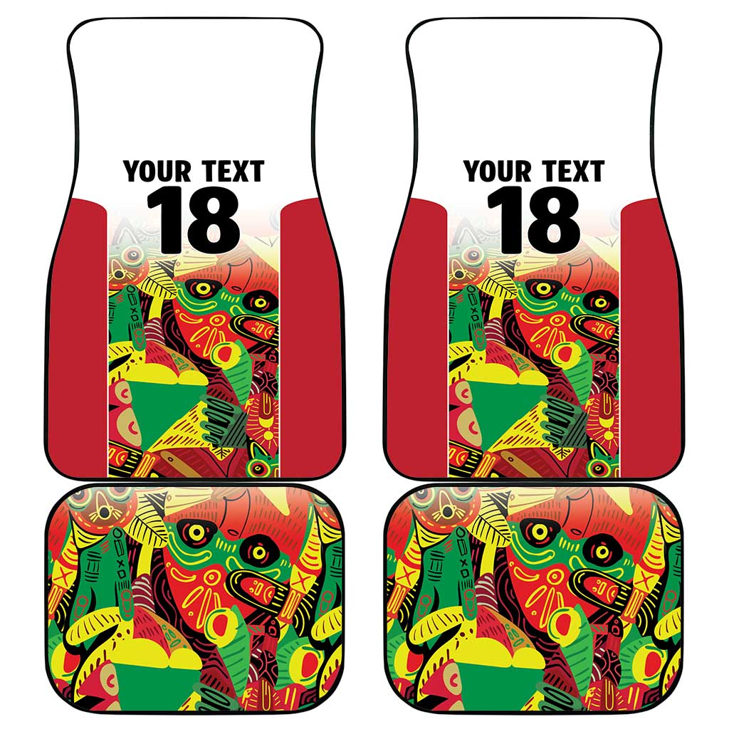 Custom Guyana Football Pride Car Mats Golden Jaguars Go Champion - White - African Pride