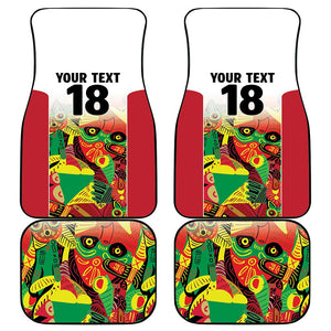 Custom Guyana Football Pride Car Mats Golden Jaguars Go Champion - White - African Pride