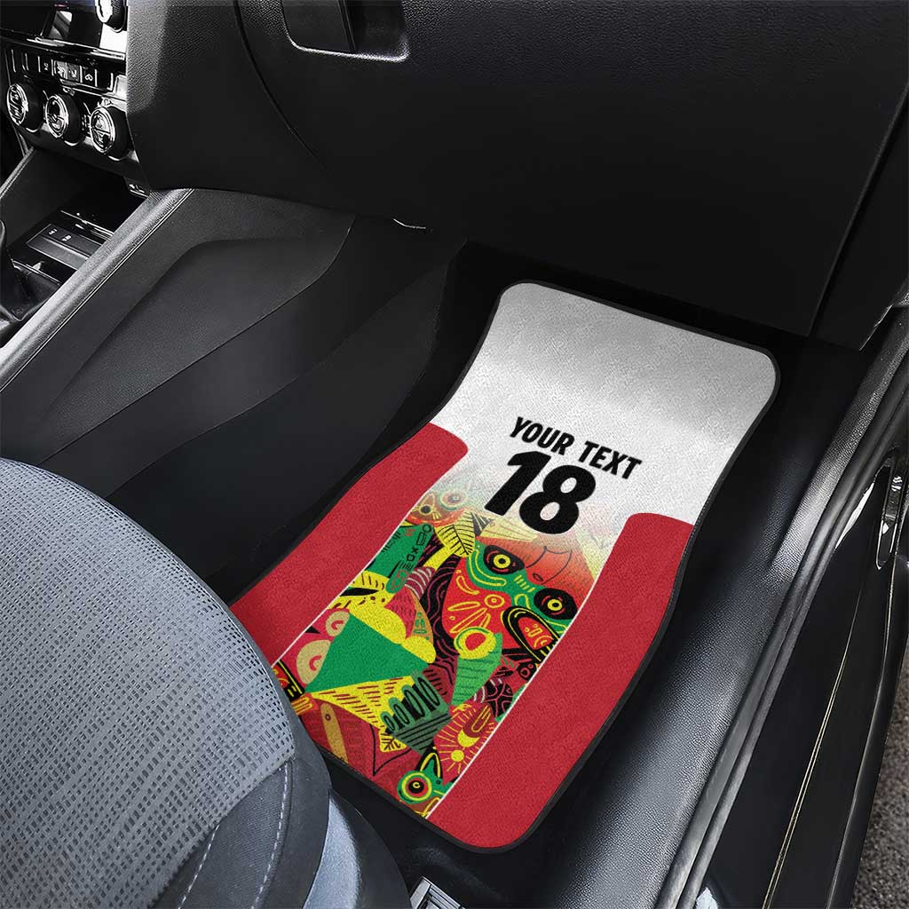 Custom Guyana Football Pride Car Mats Golden Jaguars Go Champion - White - African Pride