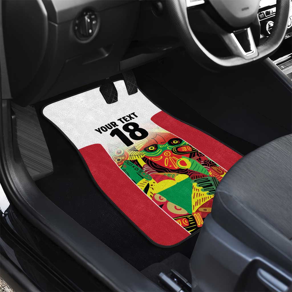 Custom Guyana Football Pride Car Mats Golden Jaguars Go Champion - White - African Pride