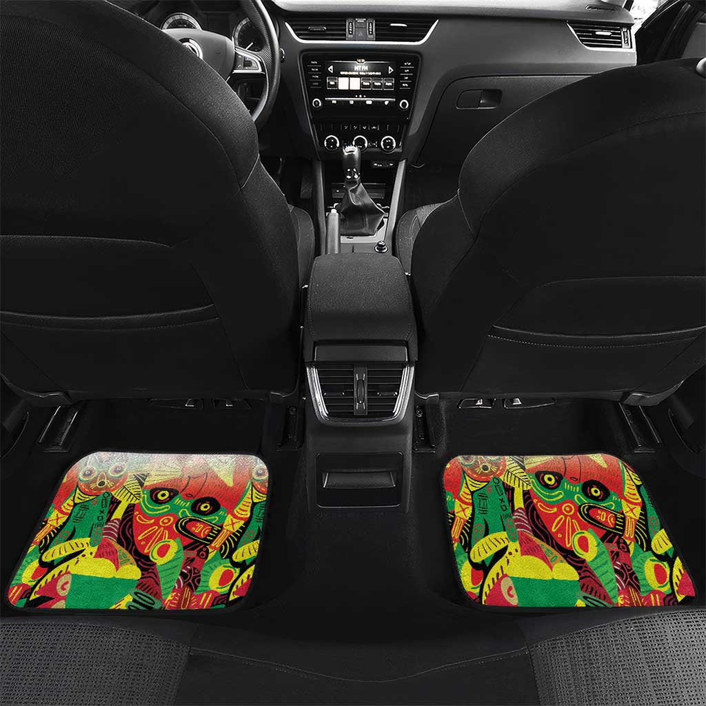 Custom Guyana Football Pride Car Mats Golden Jaguars Go Champion - White - African Pride