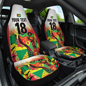 Custom Guyana Football Pride Car Seat Cover Golden Jaguars Go Champion - White - African Pride