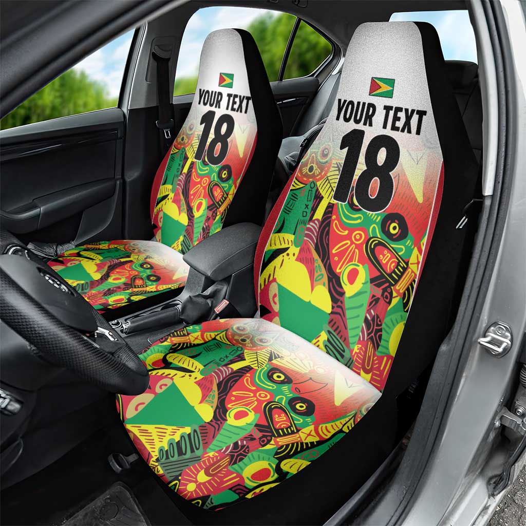 Custom Guyana Football Pride Car Seat Cover Golden Jaguars Go Champion - White - African Pride