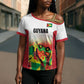 Custom Guyana Football Pride Cross Shoulder Shirt Golden Jaguars Go Champion - White