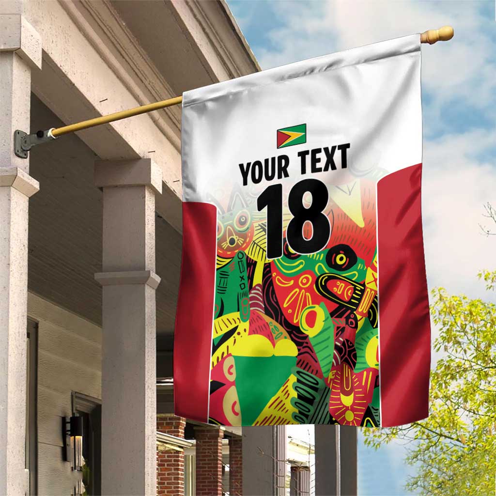 Custom Guyana Football Pride Garden Flag Golden Jaguars Go Champion - White - African Pride