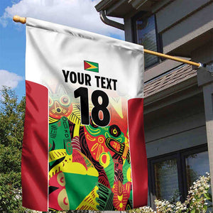 Custom Guyana Football Pride Garden Flag Golden Jaguars Go Champion - White - African Pride