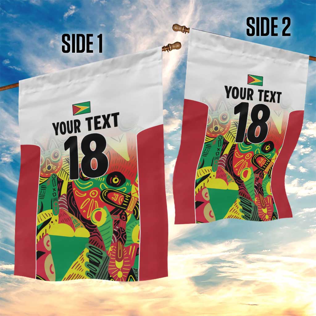 Custom Guyana Football Pride Garden Flag Golden Jaguars Go Champion - White - African Pride