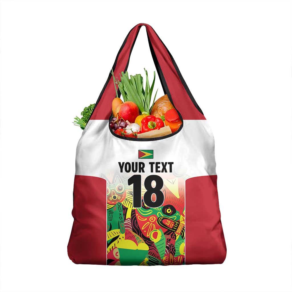 Custom Guyana Football Pride Grocery Bag Golden Jaguars Go Champion - White - African Pride