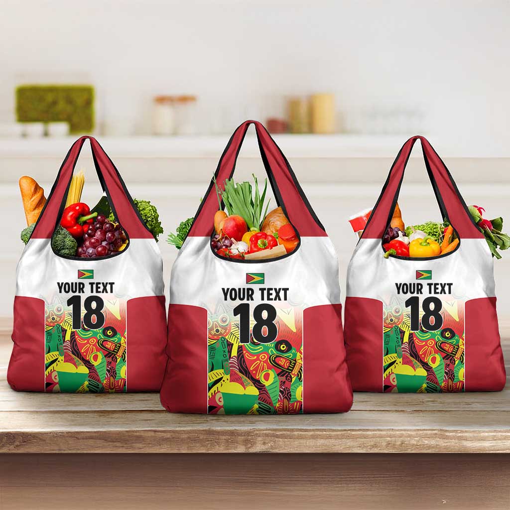 Custom Guyana Football Pride Grocery Bag Golden Jaguars Go Champion - White - African Pride