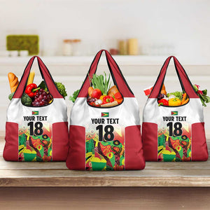 Custom Guyana Football Pride Grocery Bag Golden Jaguars Go Champion - White - African Pride