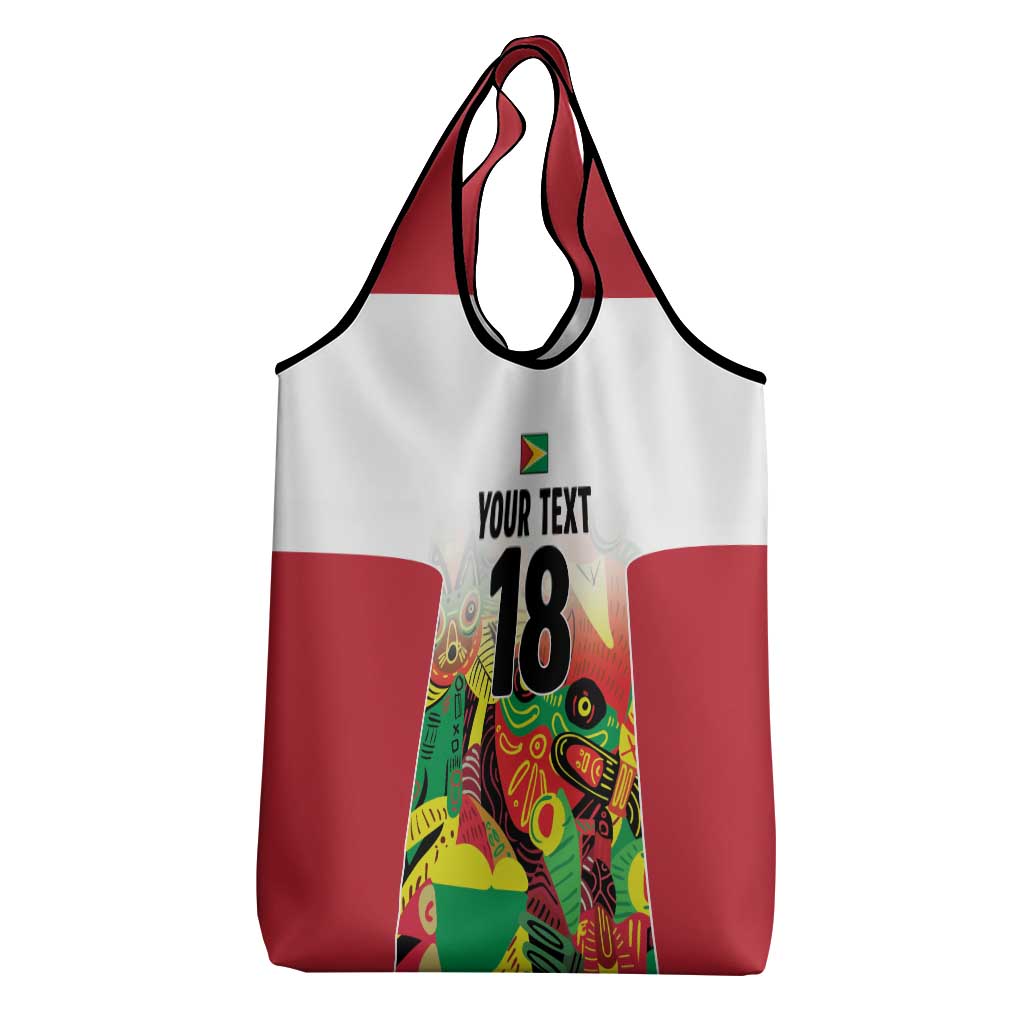 Custom Guyana Football Pride Grocery Bag Golden Jaguars Go Champion - White - African Pride