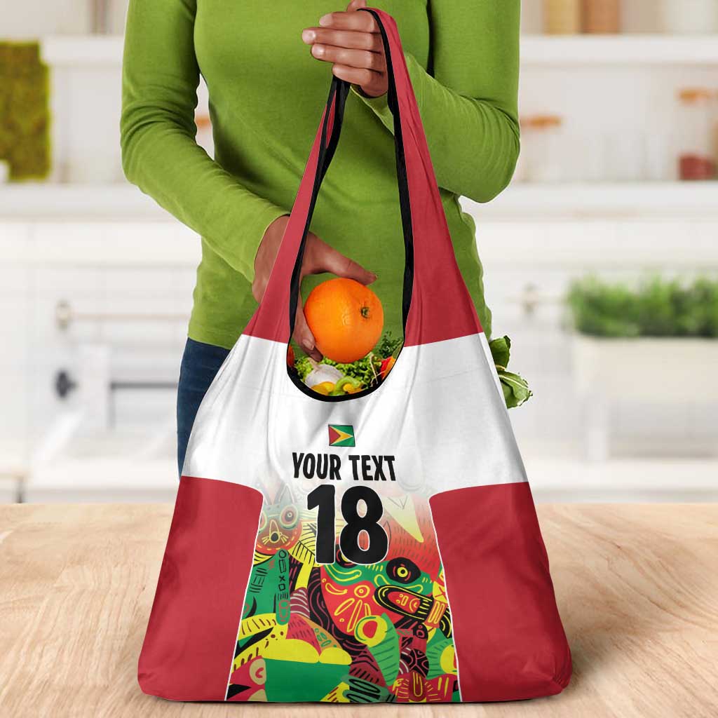 Custom Guyana Football Pride Grocery Bag Golden Jaguars Go Champion - White - African Pride
