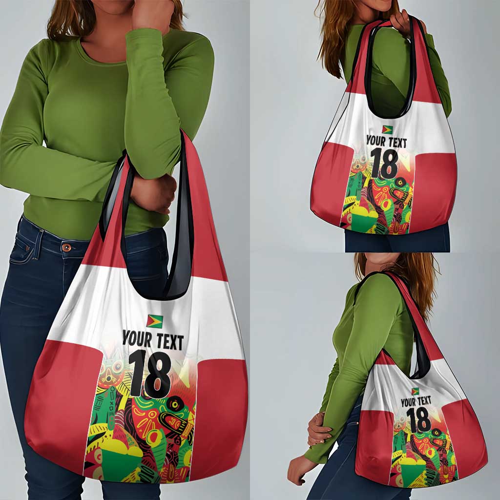 Custom Guyana Football Pride Grocery Bag Golden Jaguars Go Champion - White - African Pride