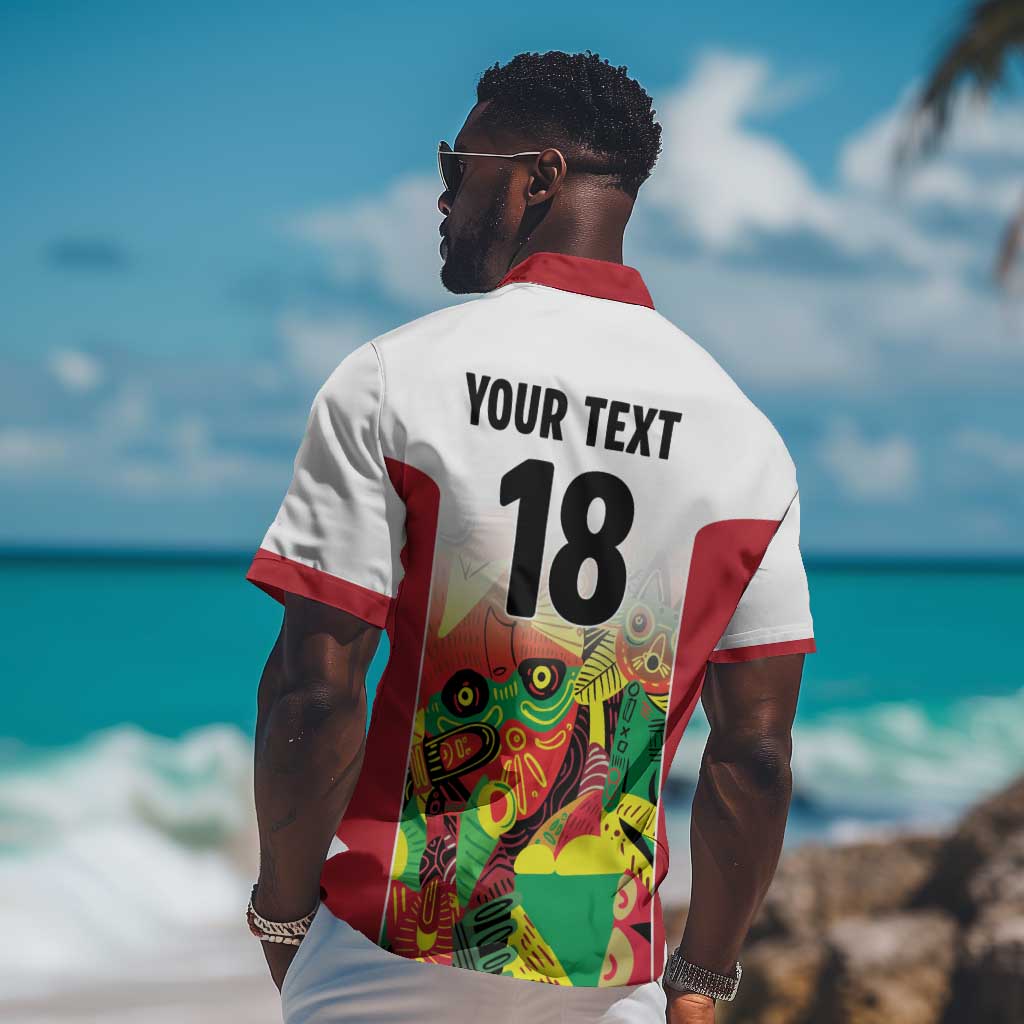 Custom Guyana Football Pride Hawaiian Shirt Golden Jaguars Go Champion - White - African Pride